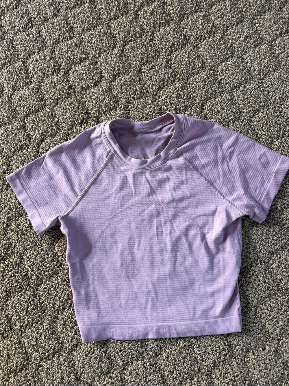 lululemon athletica Lavender Short Sleeve Crop Swiftly Tech Top